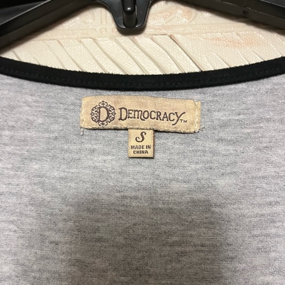 NWT Democracy Gray Tank with black suede looking fringe Size S - Picture 2 of 10